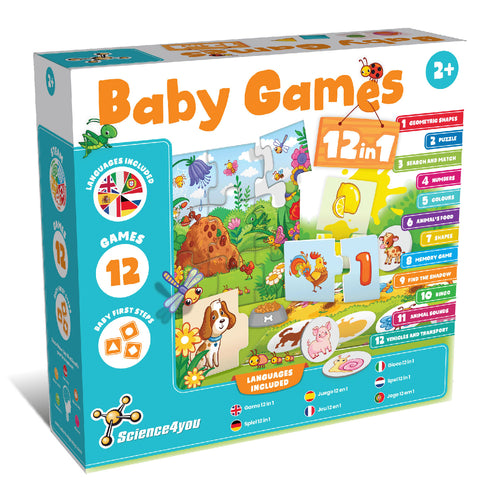 Verpakking van Science4you Baby Games 12-in-1 educatieve spelletjes voor peuters