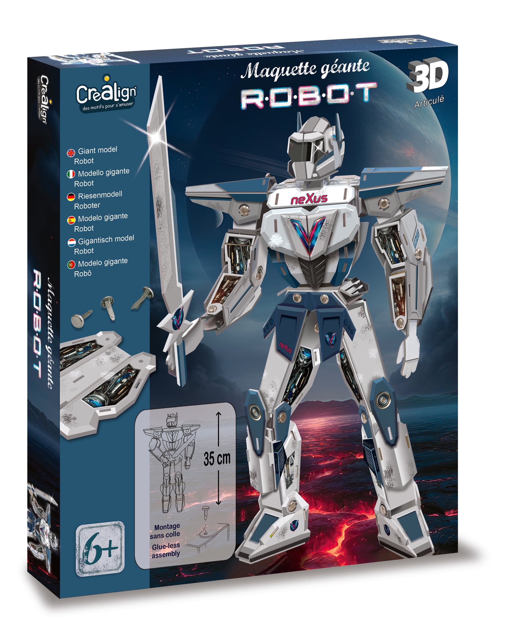 Crealign gigantische 3D robot maquette bouwpakket voor kinderen vanaf 6 jaar