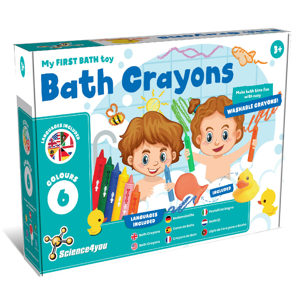 Bath Crayons badkrijt set voor kinderen met verpakking en 6 kleuren
