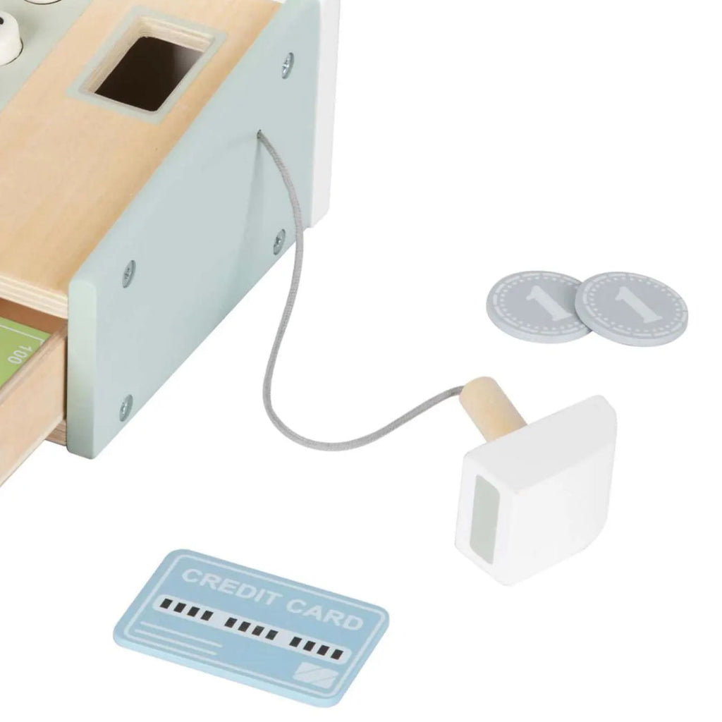 Speelgoed kassa scanner met speelgeld en creditcard accessoire voor kinderwinkeltje