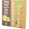 Houten groeimeter kinderkamer met bosdieren zoals vos, uilen, eekhoorn, wasbeer en hertje