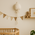 Hydrofiele ballon wanddecoratie van katoen in beige – babykamer decoratie met zachte uitstraling
