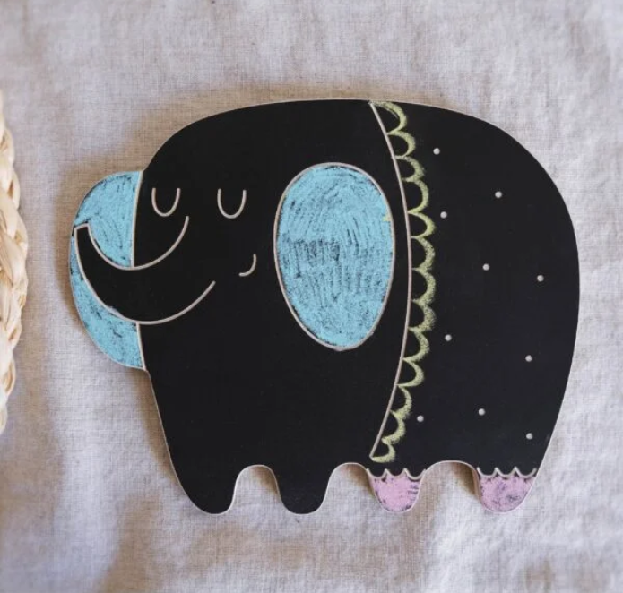 Montessori krijtbord olifant