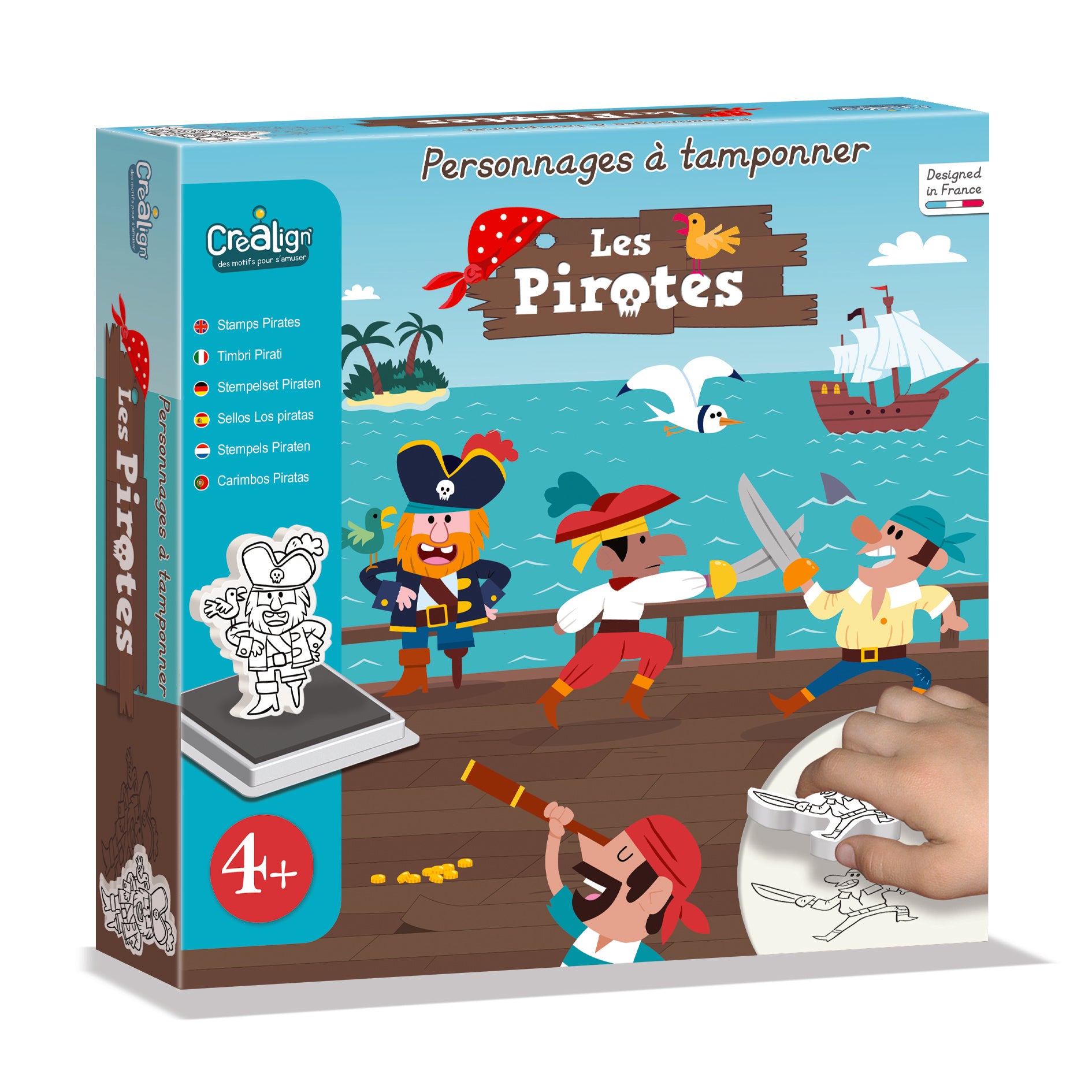 Crea Lign piraten stempelset voor kinderen met foam stempels