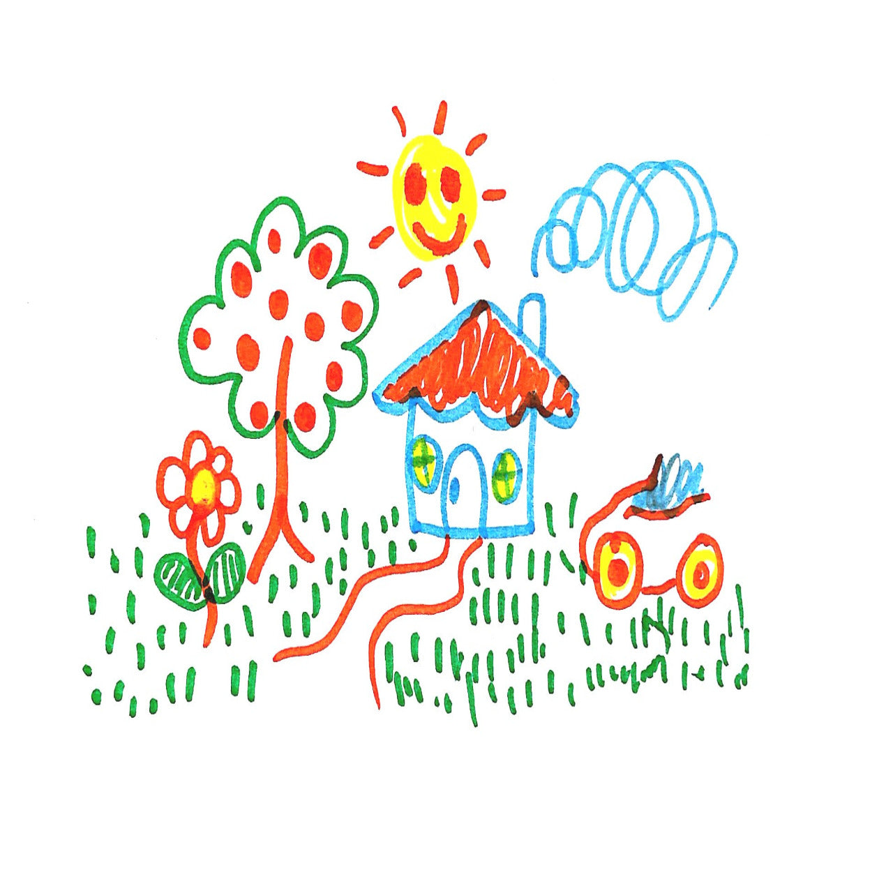 Tekening met mijn eerste stiften gemaakt