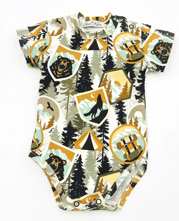 Body met bos print, korte mouwen