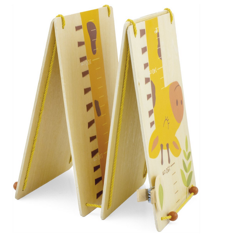 Opvouwbare houten groeimeter voor kinderen met giraf