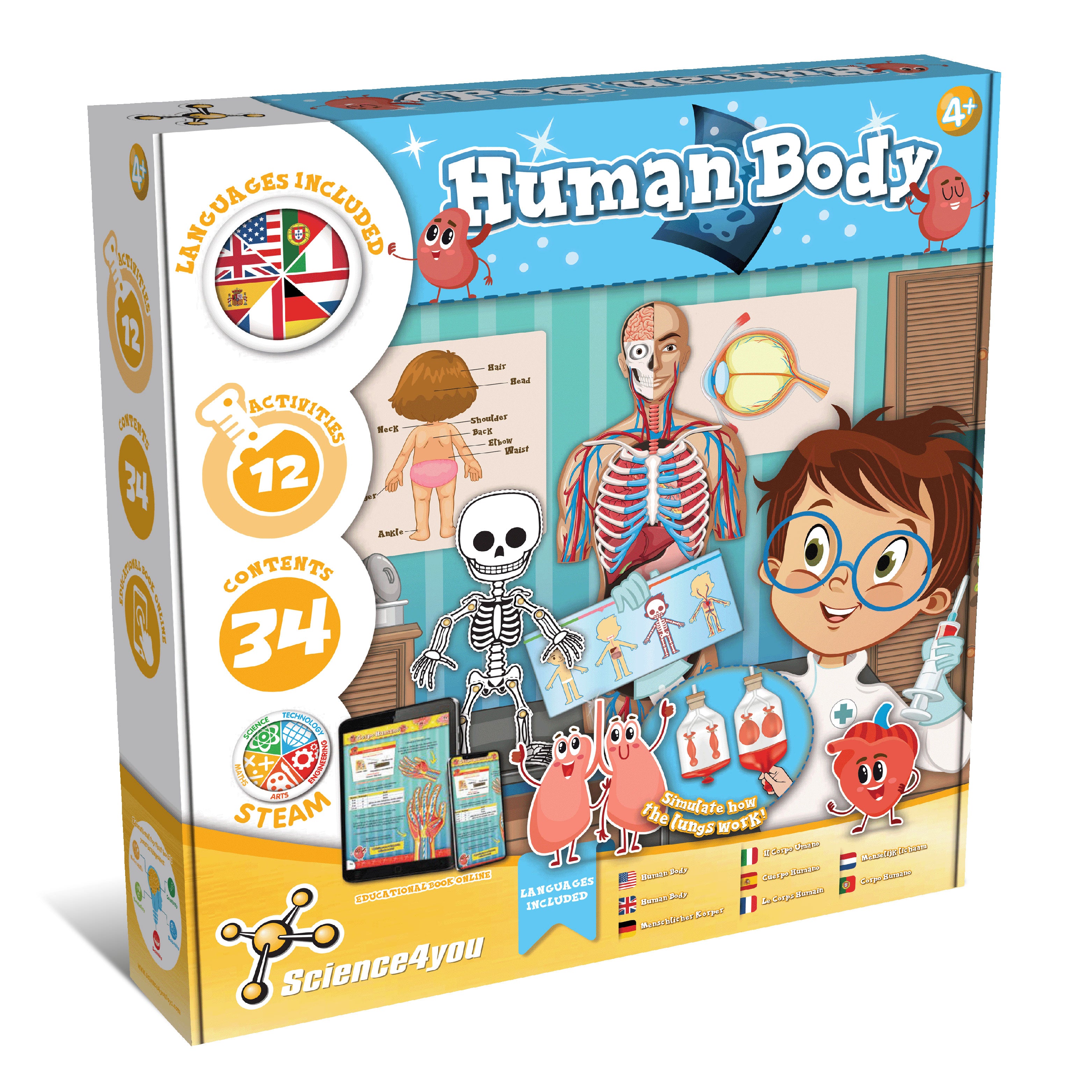 Verpakking van Science4you Menselijk Lichaam educatieve experimenteerset voor kinderen