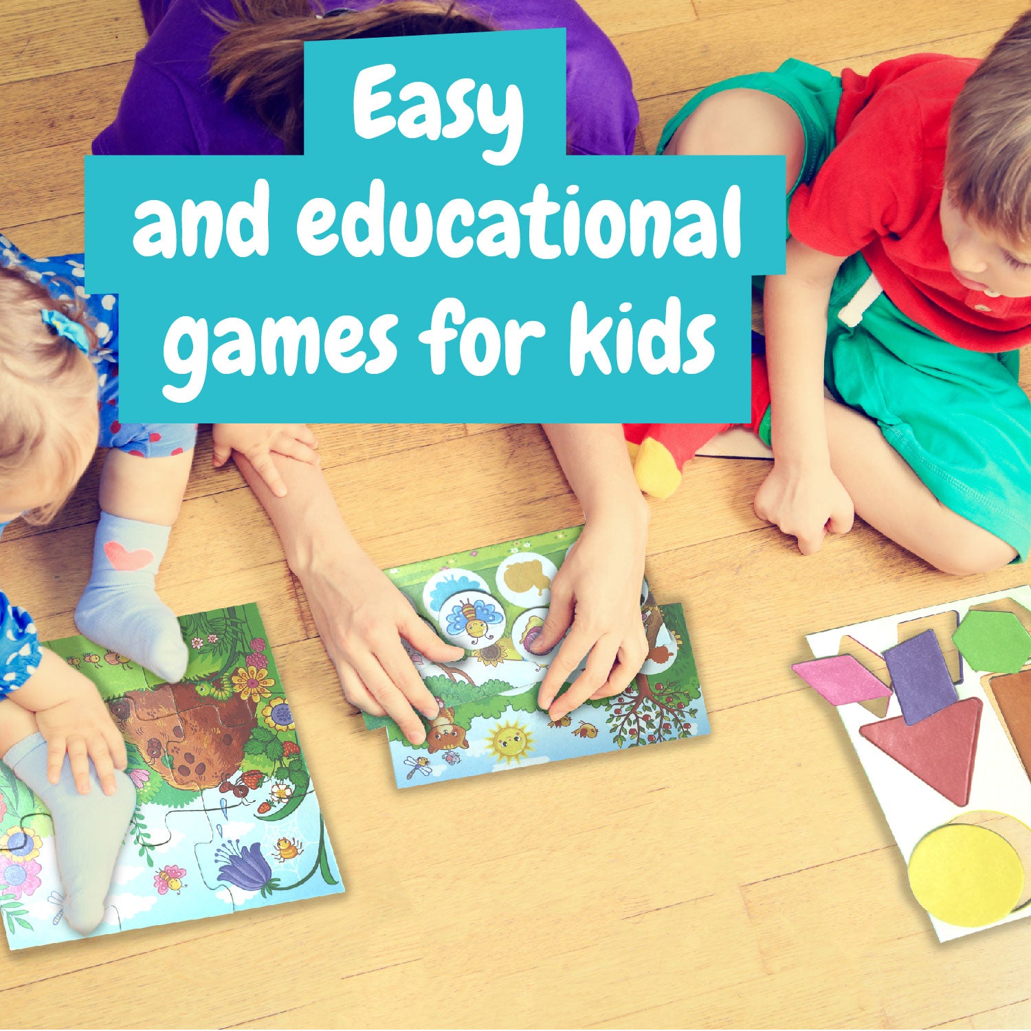 Kinderen spelen puzzel uit Science4you Baby Games educatieve spelset vanaf 2 jaar