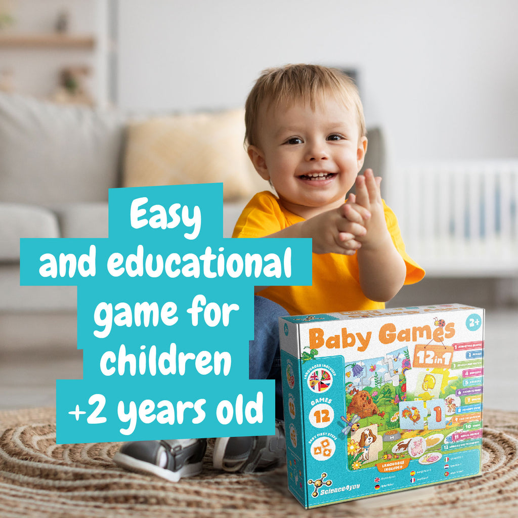 Peuter speelt met Science4you Baby Games educatief speelgoed voor kinderen vanaf 2 jaar